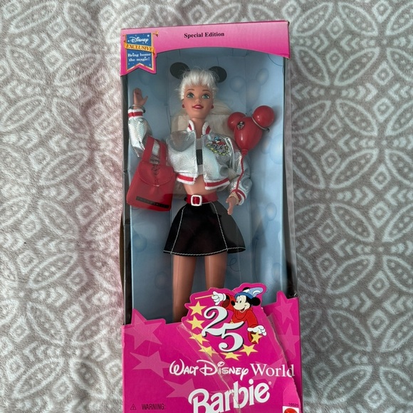 Barbie Other - Barbie Walt Disney World 25th Anniversary Doll with Pink Accents Mattel